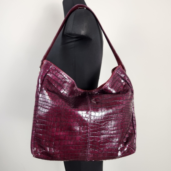 DONALD J. PLINER croc embossed tote shoulder bag - Picture 3 of 11